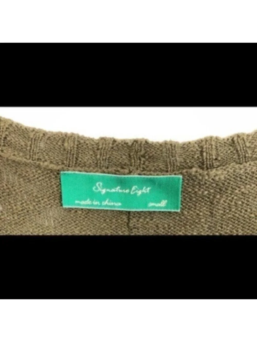 Signature 8 | Women's Green Slub Knit Hi Low Tunic Sweater Size Small